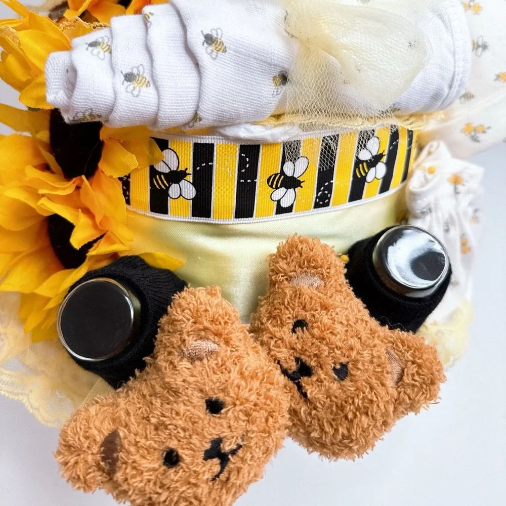 Sunflowers Diaper Cake, Bee Baby Shower